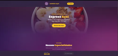 Site criado pela Auto Social Flow para Express Açaí