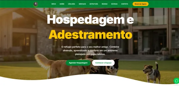 Site criado pela Auto Social Flow para Hotel Pet RK9
