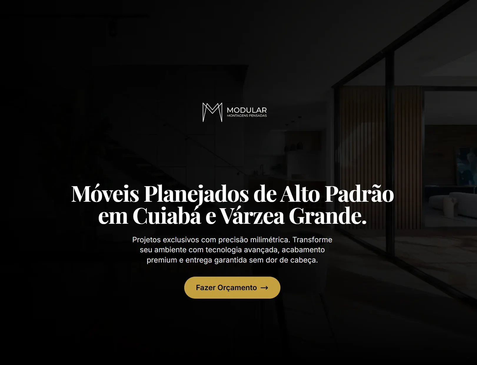 Projeto Modular Montagens — Site profissional focado em captar contatos para móveis planejados.