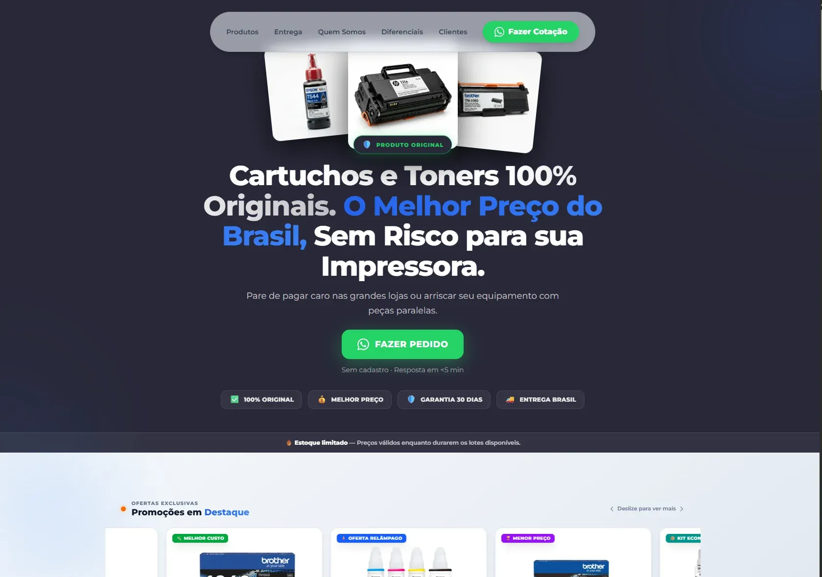 Projeto RJ Print — Loja virtual completa para venda de cartuchos e tonners.